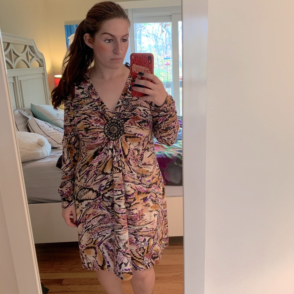 Long sleeve print dress